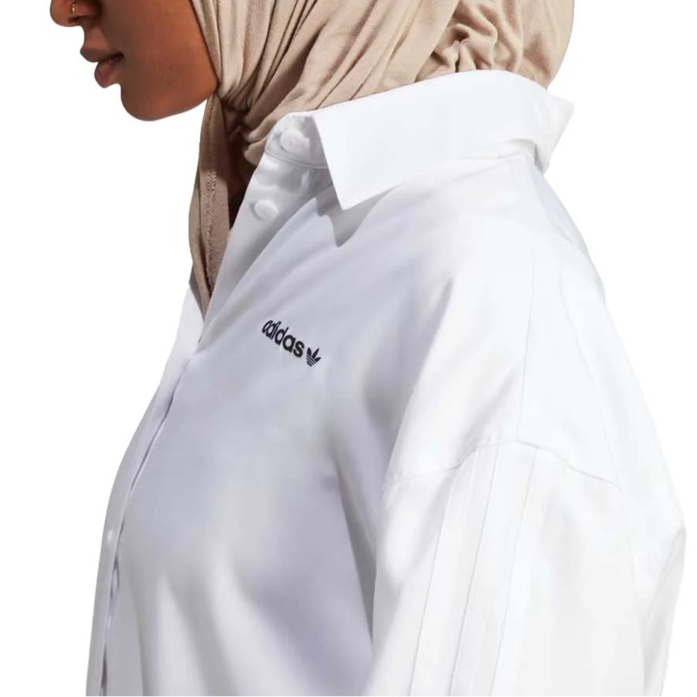 Adidas Archive Oversized 3 Stripe Button Down Shirt - Picture 3 of 5